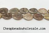 CSS413 15.5 inches 30*40mm flat teardrop sunstone beads wholesale