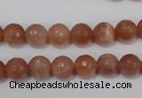 CSS504 15.5 inches 9mm faceted round natural golden sunstone beads