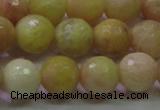 CSS613 15.5 inches 10mm faceted round yellow sunstone gemstone beads