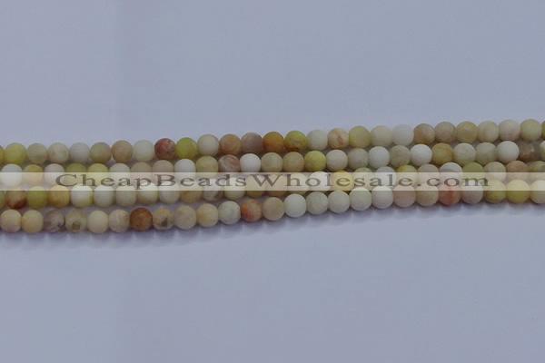 CSS621 15.5 inches 6mm round matte yellow sunstone gemstone beads