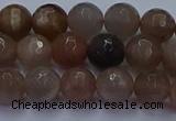 CSS642 15.5 inches 8mm faceted round sunstone gemstone beads