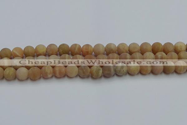 CSS653 15.5 inches 10mm round matte sunstone beads wholesale