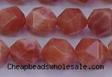 CSS684 15.5 inches 12mm faceted nuggets natural sunstone beads