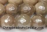 CSS812 15 inches 10mm faceted round AB-color sunstone beads