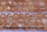 CSS836 15 inches 3mm faceted round golden sunstone beads