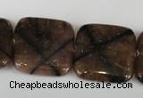 CST44 15.5 inches 25*25mm square staurolite gemstone beads wholesale