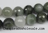 CSW15 15.5 inches 12mm faceted round seaweed quartz beads wholesale