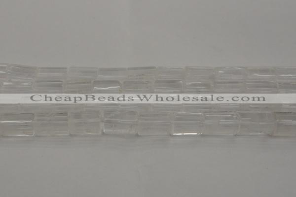 CTB101 15.5 inches 11*15mm faceted tube white crystal beads