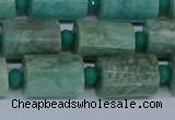 CTB208 15.5 inches 10*15mm faceted tube amazonite beads