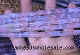 CTB252 15.5 inches 7*8mm - 7*11mm tube natural morganite beads