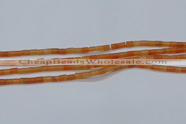 CTB303 15.5 inches 4*6mm tube red aventurine beads wholesale