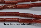 CTB328 15.5 inches 4*13mm tube goldstone beads wholesale