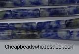 CTB355 15.5 inches 4*13mm tube blue spot stone beads wholesale