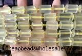 CTB619 15.5 inches 11*16mm - 12*18mm faceted tube lemon quartz beads