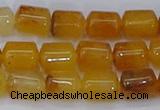 CTB702 15.5 inches 6*8mm tube yellow jade beads wholesale