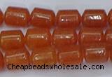 CTB704 15.5 inches 6*8mm tube red aventurine beads wholesale