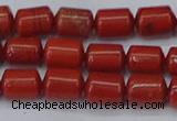 CTB709 15.5 inches 6*8mm tube red jasper beads wholesale