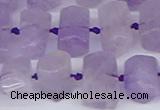 CTB752 15.5 inches 6*10mm - 8*12mm faceted tube lavender amethyst beads