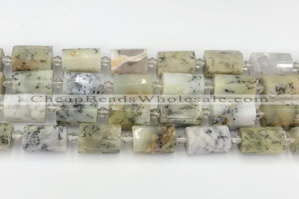 CTB870 13*25mm - 14*19mm faceted tube gemstone beads