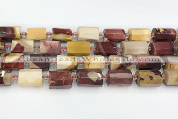 CTB873 13*25mm - 14*19mm faceted tube mookaite beads