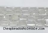 CTB875 13*25mm - 14*19mm faceted tube yellow white crystal beads