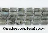 CTB878 13*25mm - 14*19mm faceted tube labradorite beads