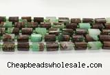 CTB896 15.5 inches 10*14mm faceted tube Australia chrysoprase beads