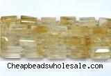 CTB944 15 inches 13*25mm - 14*19mm faceted tube citrine beads