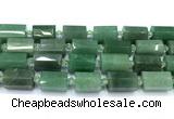 CTB948 15 inches 13*25mm - 14*19mm faceted tube green aventurine beads