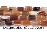 CTB950 15 inches 13*25mm - 14*19mm faceted tube agate beads