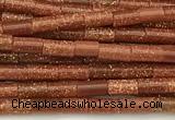 CTB989 15 inches 2*4mm tube goldstone beads