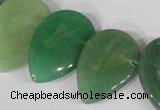 CTD04 Top drilled 22*30mm flat teardrop green aventurine beads