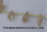 CTD1100 Top drilled 4*12mm - 5*18mm nuggets plated quartz beads