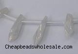 CTD1132 Top drilled 4*12mm - 6*20mm nuggets plated quartz beads