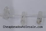 CTD1137 Top drilled 6*15mm - 8*20mm nuggets white crystal beads