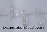 CTD1140 Top drilled 5*12mm - 6*18mm nuggets white crystal beads