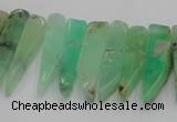 CTD1200 Top drilled 6*15mm - 7*40mm sticks Australia chrysoprase beads