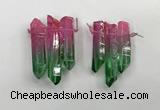 CTD1225 Top drilled 7*30mm - 9*45mm sticks plated quartz beads