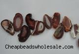 CTD1501 Top drilled 25*45mm - 30*50mm freeform agate slab beads