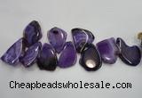 CTD1504 Top drilled 35*50mm - 40*55mm freeform agate slab beads