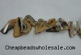 CTD1508 Top drilled 30*45mm - 40*60mm freeform agate slab beads