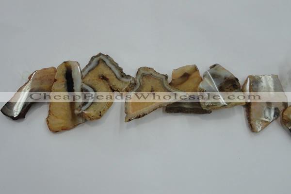 CTD1508 Top drilled 30*45mm - 40*60mm freeform agate slab beads