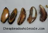 CTD1534 Top drilled 30*65mm - 35*80mm freeform agate slab beads