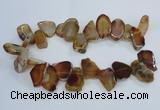 CTD1551 Top drilled 15*20mm - 25*30mm freeform agate slab beads