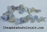 CTD1555 Top drilled 18*25mm - 30*45mm freeform blue lace agate slab beads