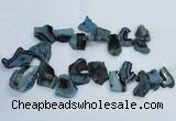 CTD1558 Top drilled 18*25mm - 30*45mm freeform blue lace agate slab beads