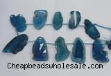 CTD1569 Top drilled 20*40mm - 30*65mm freeform agate slab beads