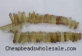 CTD1592 Top drilled 6*20mm - 8*45mm sticks lemon quartz beads