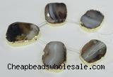 CTD1605 Top drilled 30*40mm - 35*45mm freeform montana agate beads