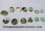 CTD1616 Top drilled 18*25mm - 30*35mm freeform Australia chrysoprase beads